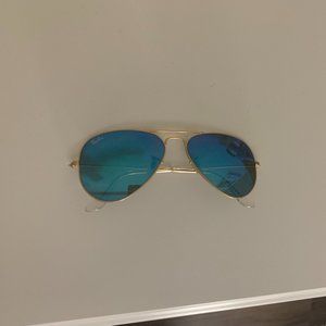 Rayban Blue Mirrored Aviator Sunglasses